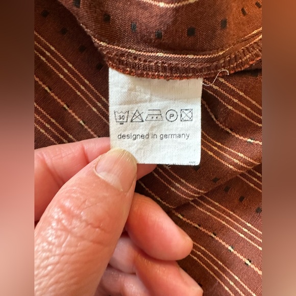 Men’s Georg Roth Of Germany Button-Down Shirt Long Sleeve Brown Striped Size M - Picture 6 of 10